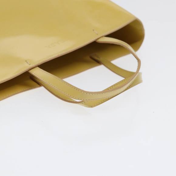 PRADA Hand Bag Enamel Yellow Silver Auth bs17418 - Picture 7 of 16